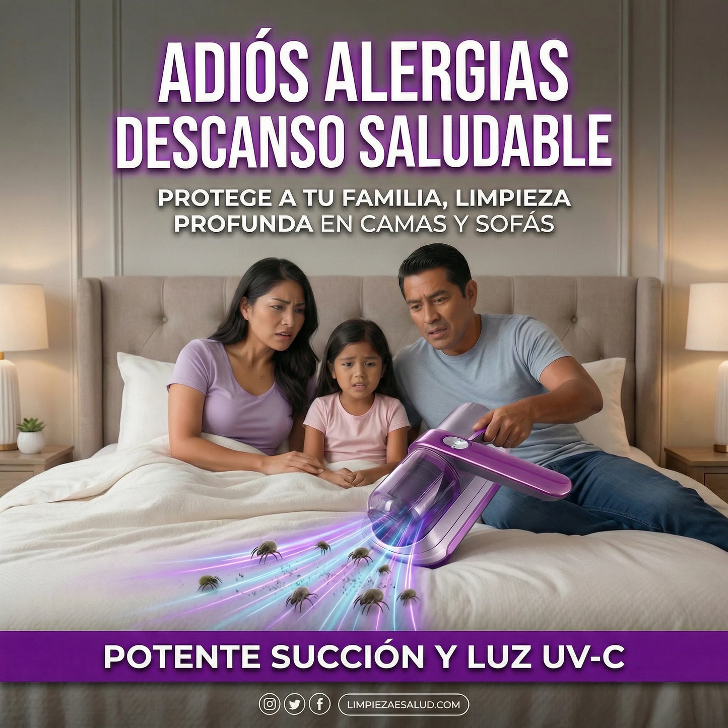 Aspiradora Anti-Chinches | Limpieza real para cama y sofá